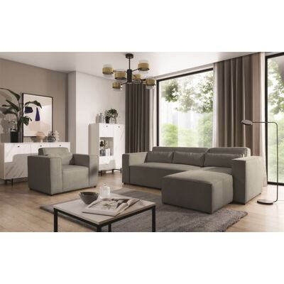 Fun Möbel Ecksofa Schlafsofa inkl. Sessel WALDO Stoff Brooklyn Dunkelgrau Ottomane Rechts Fun Möbel Ecksofa Schlafsofa inkl. Sessel WALDO Stoff Brooklyn Dunkelgrau Ottomane Rechts