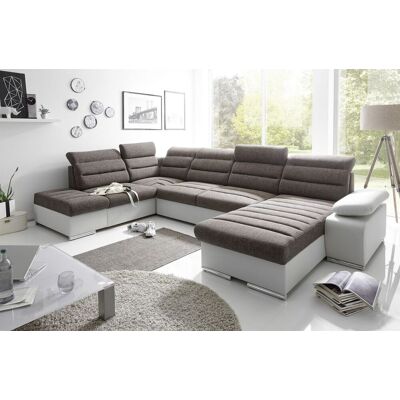Fun Moebel - PASCARA - Grau - Ottomane Rechts - Sofa Fun Moebel - PASCARA - Grau - Ottomane Rechts - Sofa