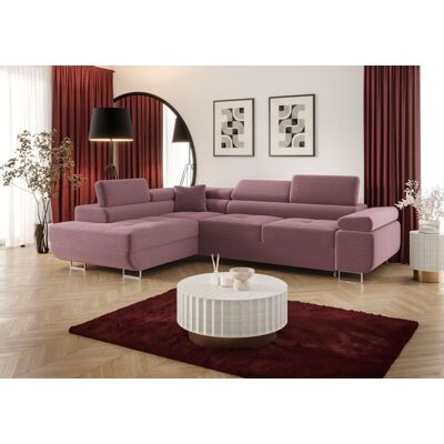 Fun Möbel Ecksofa Schlafsofa Sofa MONARO Stoff Poso Lila Ottomane Links Fun Möbel Ecksofa Schlafsofa Sofa MONARO Stoff Poso Lila Ottomane Links