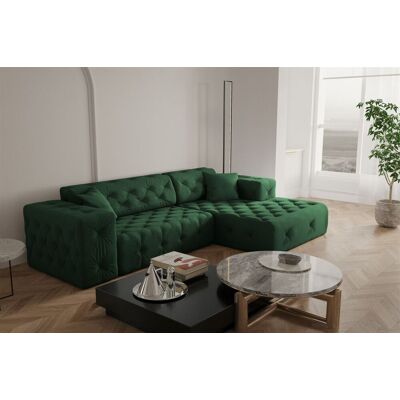 Fun Moebel - CHANTAL - Grün - Ottomane Rechts - Sofa Fun Moebel - CHANTAL - Grün - Ottomane Rechts - Sofa