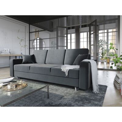 Fun Moebel Sofa 3-Sitzer CARDE mit Schlaffunktion Grau Fun Moebel Sofa 3-Sitzer CARDE mit Schlaffunktion Grau