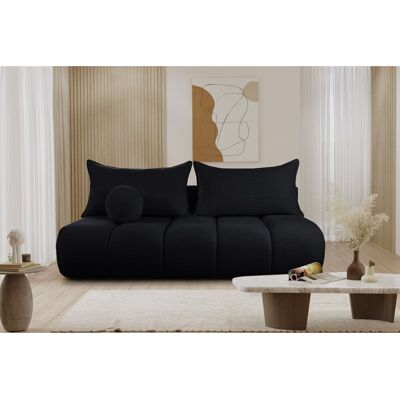 Fun Möbel Schlafsofa Designersofa Sofa 3-Sitzer ANZIA in Stoff Ascot Bukla Schwarz Fun Möbel Schlafsofa Designersofa Sofa 3-Sitzer ANZIA in Stoff Ascot Bukla Schwarz