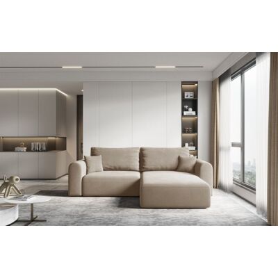 Fun Möbel Ecksofa Sofa FLAVIO mit Schlaffunktion Stoff Castel Cappuccino Ottomane Rechts Fun Möbel Ecksofa Sofa FLAVIO mit Schlaffunktion Stoff Castel Cappuccino Ottomane Rechts
