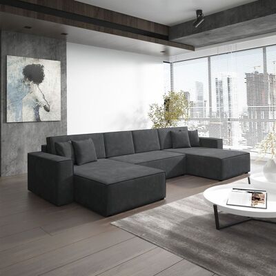Fun Moebel Wohnlandschaft Schlafsofa Sofa CONOR Stoff Kronos Steel Marengo Fun Moebel Wohnlandschaft Schlafsofa Sofa CONOR Stoff Kronos Steel Marengo