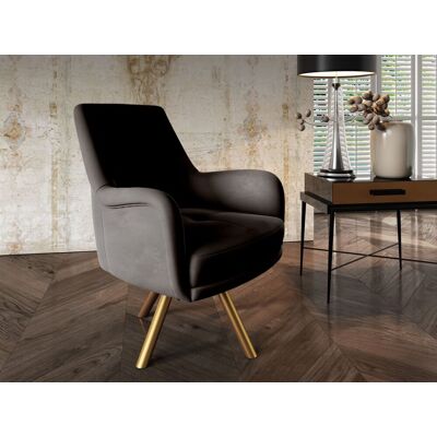 Fun Möbel Sessel Drehsessel VALERIE in Stoff Stoff Elisa Velvet Schwarz Fun Möbel Sessel Drehsessel VALERIE in Stoff Stoff Elisa Velvet Schwarz