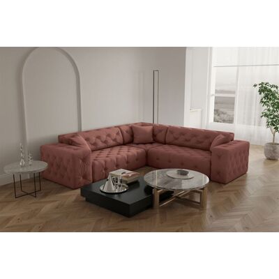 Fun Moebel - CHANTAL - Koralle - Opera Velvet - Sofa Fun Moebel - CHANTAL - Koralle - Opera Velvet - Sofa