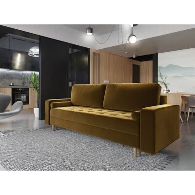 Fun Moebel Sofa 3-Sitzer BELANO mit Schlaffunktion Gelb Fun Moebel Sofa 3-Sitzer BELANO mit Schlaffunktion Gelb