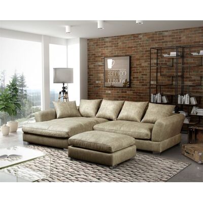 Fun Moebel Couchgarnitur TIZIAN diverse Stoff und Farbvarianten/ Links+Hocker Fun Moebel Couchgarnitur TIZIAN diverse Stoff und Farbvarianten/ Links+Hocker