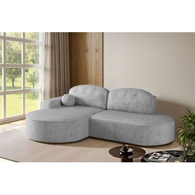 Fun Möbel Ecksofa Schlafsofa Sofa GIRONA Stoff Poso Hellgrau Ottomane Links Fun Möbel Ecksofa Schlafsofa Sofa GIRONA Stoff Poso Hellgrau Ottomane Links