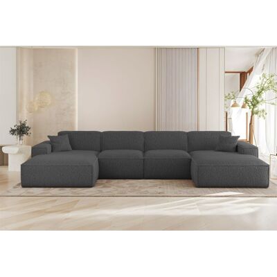 Fun Möbel Wohnlandschaft Sofa U-Form CELES PREMIUM in Stoff Sven Dunkelgrau Fun Möbel Wohnlandschaft Sofa U-Form CELES PREMIUM in Stoff Sven Dunkelgrau