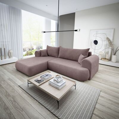 Fun Möbel Ecksofa Schlafsofa ANIKE Stoff Now or Never Altrosa Ottomane Links Fun Möbel Ecksofa Schlafsofa ANIKE Stoff Now or Never Altrosa Ottomane Links