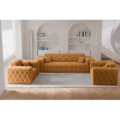 Fun Moebel Sofaset Designersofa CHANTAL 3-1-1 in Stoff Moly Orange Fun Moebel Sofaset Designersofa CHANTAL 3-1-1 in Stoff Moly Orange