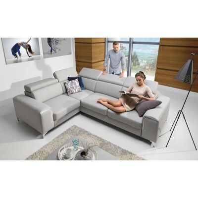 Fun Moebel Ecksofa Sofa STELLA L mit Schlaffunktion Hellgrau Ottomane Links Fun Moebel Ecksofa Sofa STELLA L mit Schlaffunktion Hellgrau Ottomane Links