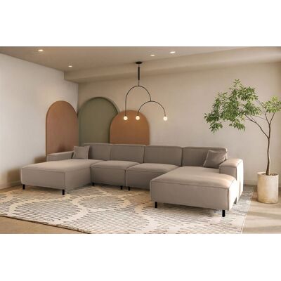 Fun Möbel Wohnlandschaft Sofa U-Form GLORIA in Stoff Tiffani Taupe Fun Möbel Wohnlandschaft Sofa U-Form GLORIA in Stoff Tiffani Taupe