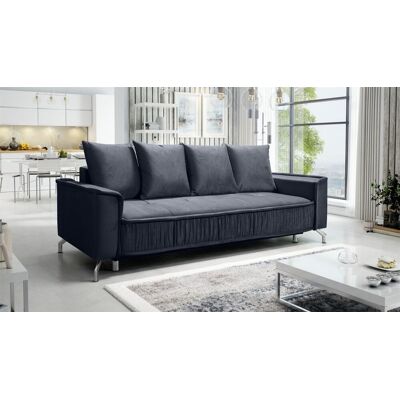 Fun Möbel Schlafsofa Sofa 3-Sitzer FLORENCE Stoff Element Dunkelgrau Fun Möbel Schlafsofa Sofa 3-Sitzer FLORENCE Stoff Element Dunkelgrau