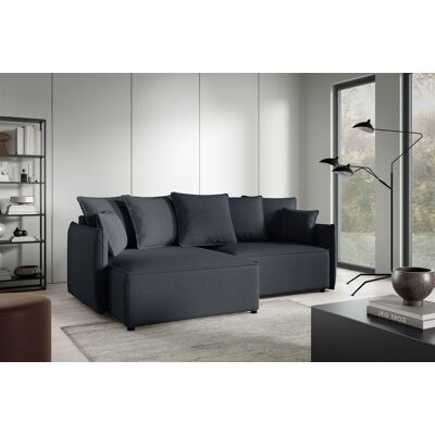 Fun Möbel Ecksofa Schlafsofa Sofa MINEA in Stoff Abriamo Anthrazit Ottomane Links Fun Möbel Ecksofa Schlafsofa Sofa MINEA in Stoff Abriamo Anthrazit Ottomane Links