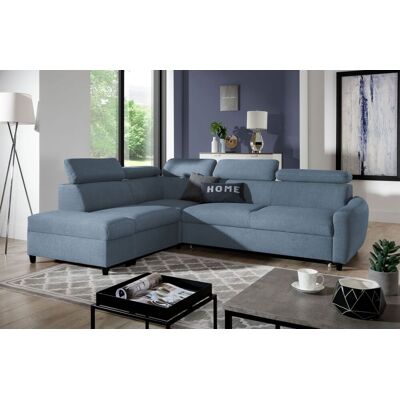 Fun Möbel Ecksofa Schlafsofa Sofa ANTON in Stoff Esito Hellblau Ottomane Links Fun Möbel Ecksofa Schlafsofa Sofa ANTON in Stoff Esito Hellblau Ottomane Links