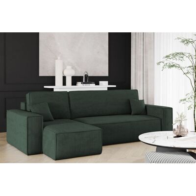 Fun Möbel Ecksofa Schlafsofa Sofa MARIS Stoff Poso Dunkelgrün Ottomane Links Fun Möbel Ecksofa Schlafsofa Sofa MARIS Stoff Poso Dunkelgrün Ottomane Links