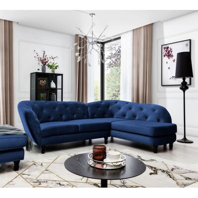 Fun Moebel - CHARLOTTE - Dunkelblau - Matt Velvet - Sofa Fun Moebel - CHARLOTTE - Dunkelblau - Matt Velvet - Sofa