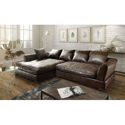 Fun Moebel TIZIAN - Dunkelbraun - L-Form - Ottomane Links - Couchgarnitur Fun Moebel TIZIAN - Dunkelbraun - L-Form - Ottomane Links - Couchgarnitur