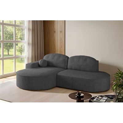 Fun Möbel Ecksofa Schlafsofa Sofa GIRONA Stoff Poso Dunkelgrau Ottomane Links Fun Möbel Ecksofa Schlafsofa Sofa GIRONA Stoff Poso Dunkelgrau Ottomane Links