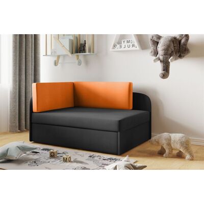Fun Moebel Sofa Kindersofa Schlafsofa inkl. Bettkasten MAILO Seite Rechts Stoff Schwarz-... Fun Moebel Sofa Kindersofa Schlafsofa inkl. Bettkasten MAILO Seite Rechts Stoff Schwarz-...