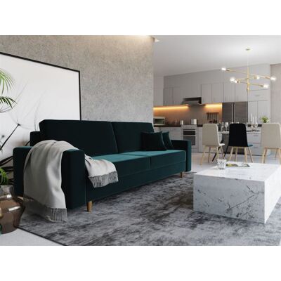 Fun Moebel Sofa 3-Sitzer BELLA mit Schlaffunktion Flaschengrün Fun Moebel Sofa 3-Sitzer BELLA mit Schlaffunktion Flaschengrün