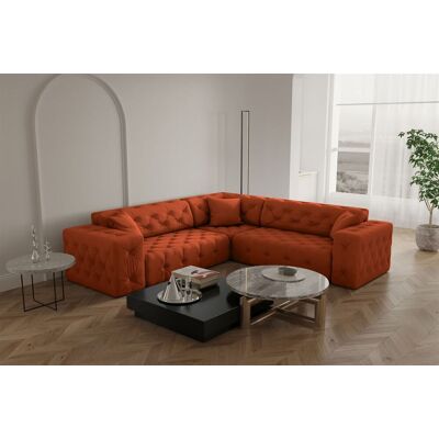 Fun Moebel - CHANTAL - Orange - Opera Velvet - Sofa Fun Moebel - CHANTAL - Orange - Opera Velvet - Sofa