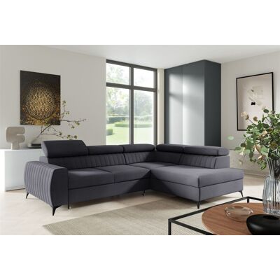 Fun Moebel Ecksofa Schlafsofa Sofa TORONTO Stoff Element Graphit Ottomane Rechts Fun Moebel Ecksofa Schlafsofa Sofa TORONTO Stoff Element Graphit Ottomane Rechts