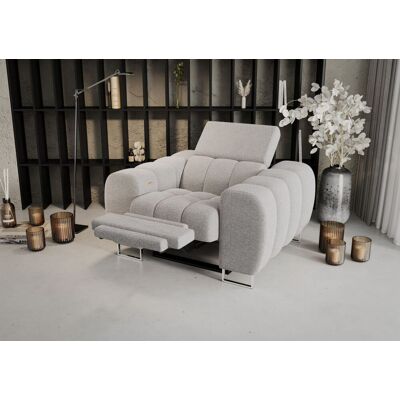 Fun Moebel Sessel mit Relaxfunktion BASTIEN RELAX in Stoff Aragon Hellgrau Fun Moebel Sessel mit Relaxfunktion BASTIEN RELAX in Stoff Aragon Hellgrau