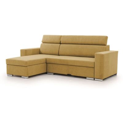 Fun Möbel Ecksofa Schlafsofa Sofa CANTON in Stoff Camelia Senfgelb Ottomane Links Fun Möbel Ecksofa Schlafsofa Sofa CANTON in Stoff Camelia Senfgelb Ottomane Links