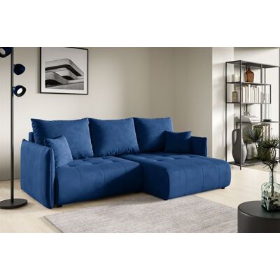 Fun Möbel Ecksofa Schlafsofa CANIO Stoff Monolith Dunkelblau Ottomane Rechts Fun Möbel Ecksofa Schlafsofa CANIO Stoff Monolith Dunkelblau Ottomane Rechts