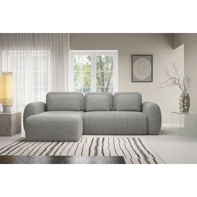 Fun Möbel Ecksofa Schlafsofa Sofa GASTON in Stoff Puente Grau Ottomane Links Fun Möbel Ecksofa Schlafsofa Sofa GASTON in Stoff Puente Grau Ottomane Links