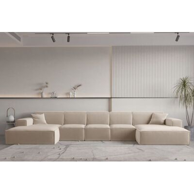 Fun Moebel Wohnlandschaft U-Form CELES PREMIUM XL in Stoff Opera Velvet Sand Fun Moebel Wohnlandschaft U-Form CELES PREMIUM XL in Stoff Opera Velvet Sand