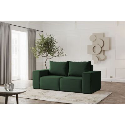 Fun Möbel Sofa Designersofa ESTELLE 2-Sitzer in Stoff Opera Velvet Dunkelgrün Fun Möbel Sofa Designersofa ESTELLE 2-Sitzer in Stoff Opera Velvet Dunkelgrün