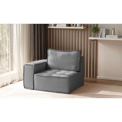 Fun Möbel Sessel SANDE 1-Sitzer Modul Stoff Raven Grau Seite Links Fun Möbel Sessel SANDE 1-Sitzer Modul Stoff Raven Grau Seite Links