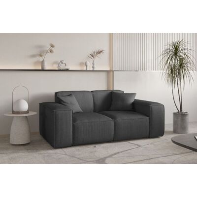 Fun Möbel Sofa Designersofa CELES PREMIUM 2-Sitzer in Stoff Scala Anthrazit Fun Möbel Sofa Designersofa CELES PREMIUM 2-Sitzer in Stoff Scala Anthrazit