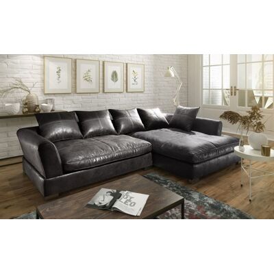 Fun Moebel - TIZIAN - Schwarz - Ottomane Rechts - Sofa Fun Moebel - TIZIAN - Schwarz - Ottomane Rechts - Sofa