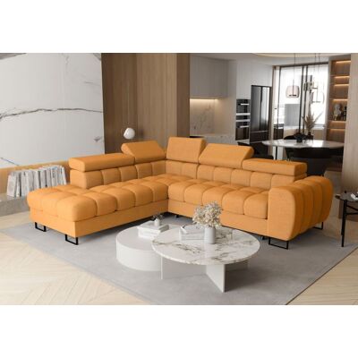 Fun Moebel Ecksofa Schlafsofa BASTIEN MAX in Stoff Moly Senfgelb Ottomane Links Fun Moebel Ecksofa Schlafsofa BASTIEN MAX in Stoff Moly Senfgelb Ottomane Links