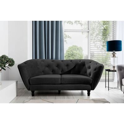 Fun Moebel Sofa Designersofa CHARLOTTE 2-Sitzer in Stoff Matt Velvet Schwarz Fun Moebel Sofa Designersofa CHARLOTTE 2-Sitzer in Stoff Matt Velvet Schwarz