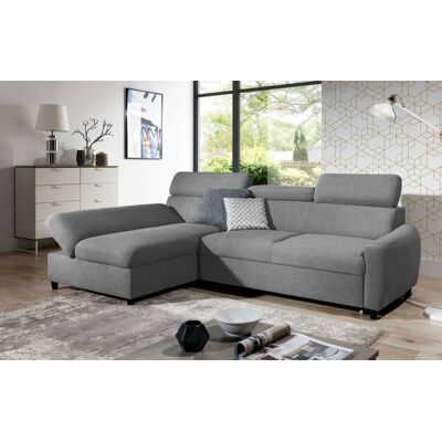Fun Möbel Ecksofa Schlafsofa Sofa ANTON XS in Stoff Esito Grau Ottomane Links Fun Möbel Ecksofa Schlafsofa Sofa ANTON XS in Stoff Esito Grau Ottomane Links