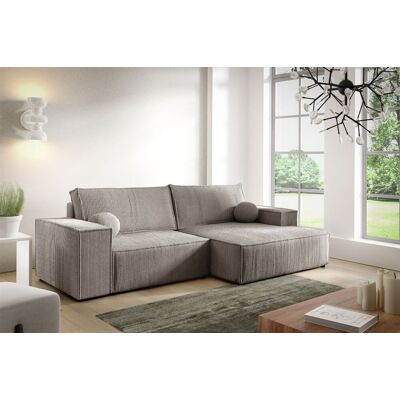 Fun Möbel OUTLET Ecksofa Schlafsofa CORUNIA XS Stoff Poso Hellbraun Ottomane Rechts Fun Möbel OUTLET Ecksofa Schlafsofa CORUNIA XS Stoff Poso Hellbraun Ottomane Rechts