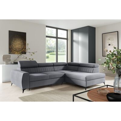 Fun Moebel Ecksofa Schlafsofa Sofa TORONTO Stoff Element Grau Ottomane Rechts Fun Moebel Ecksofa Schlafsofa Sofa TORONTO Stoff Element Grau Ottomane Rechts