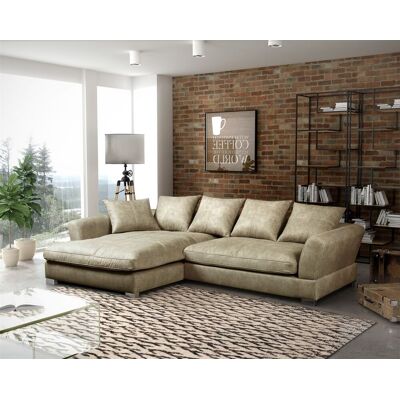 Fun Möbel OUTLET Couchgarnitur TIZIAN L-Form in Wildlederoptik-Beige / Ottomane Links Fun Möbel OUTLET Couchgarnitur TIZIAN L-Form in Wildlederoptik-Beige / Ottomane Links