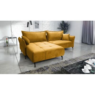 Fun Möbel Ecksofa Schlafsofa Sofa VICTORIA Stoff Element Honiggelb Ottomane Links Fun Möbel Ecksofa Schlafsofa Sofa VICTORIA Stoff Element Honiggelb Ottomane Links