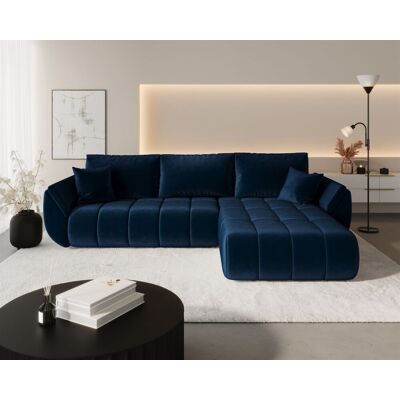 Fun Möbel Ecksofa Schlafsofa MISATO Stoff Monolith Dunkelblau Ottomane Rechts Fun Möbel Ecksofa Schlafsofa MISATO Stoff Monolith Dunkelblau Ottomane Rechts