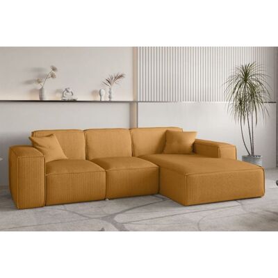 Fun Möbel Ecksofa Designersofa CELES PREMIUM in Stoff Scala Senfgelb Ottomane Rechts Fun Möbel Ecksofa Designersofa CELES PREMIUM in Stoff Scala Senfgelb Ottomane Rechts