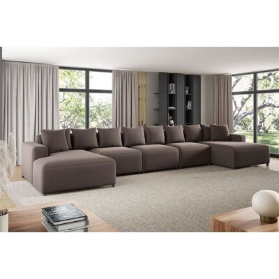 Fun Möbel OUTLET Wohnlandschaft Sofa U-Form Designersofa MEGAN XL in Stoff Salvador Braun Fun Möbel OUTLET Wohnlandschaft Sofa U-Form Designersofa MEGAN XL in Stoff Salvador Braun
