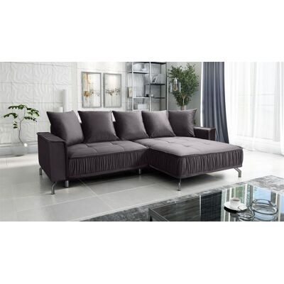 Fun Möbel Ecksofa Schlafsofa Sofa FLORENCE Stoff Element Grafit Ottomane Rechts Fun Möbel Ecksofa Schlafsofa Sofa FLORENCE Stoff Element Grafit Ottomane Rechts