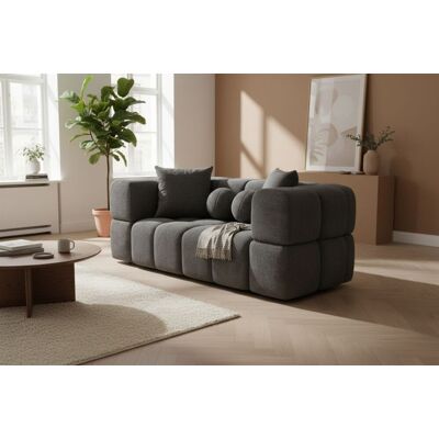 Fun Möbel Sofa Designersofa VEGA 2-Sitzer in Stoff Egon Dunkelgrau Fun Möbel Sofa Designersofa VEGA 2-Sitzer in Stoff Egon Dunkelgrau